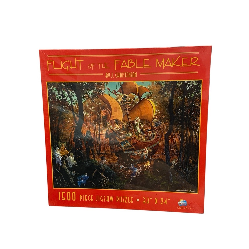 Flight of the Fable Maker J. Christenson 1500 Pieces Puzzle Suns Out 33 X 24 New